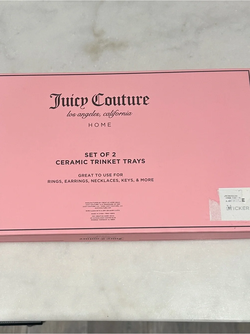 JUICY COUTURE CERAMIC TRINKET TRAYS 2 Piece set NIB SEALED